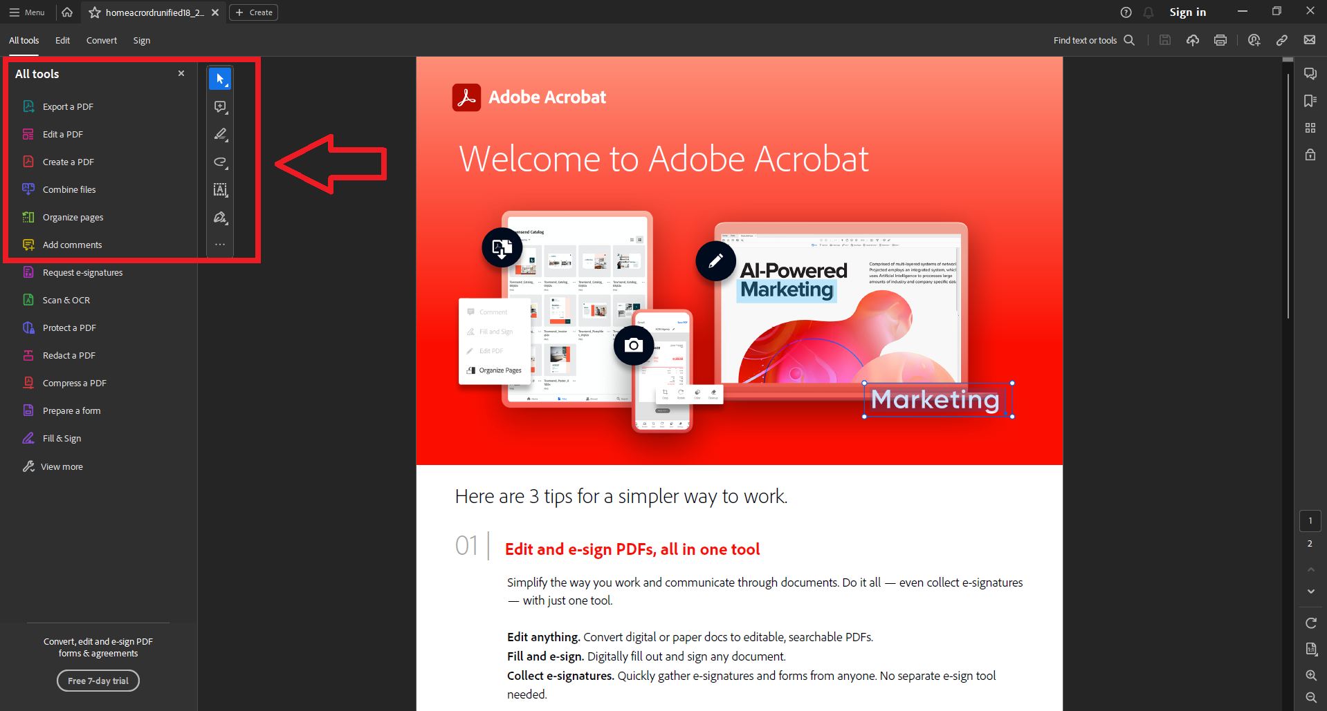 Adobe Acrobat Editing Tools