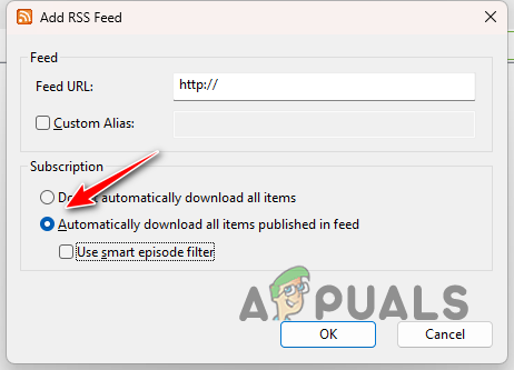 Enabling Auto RSS Feed Downloads