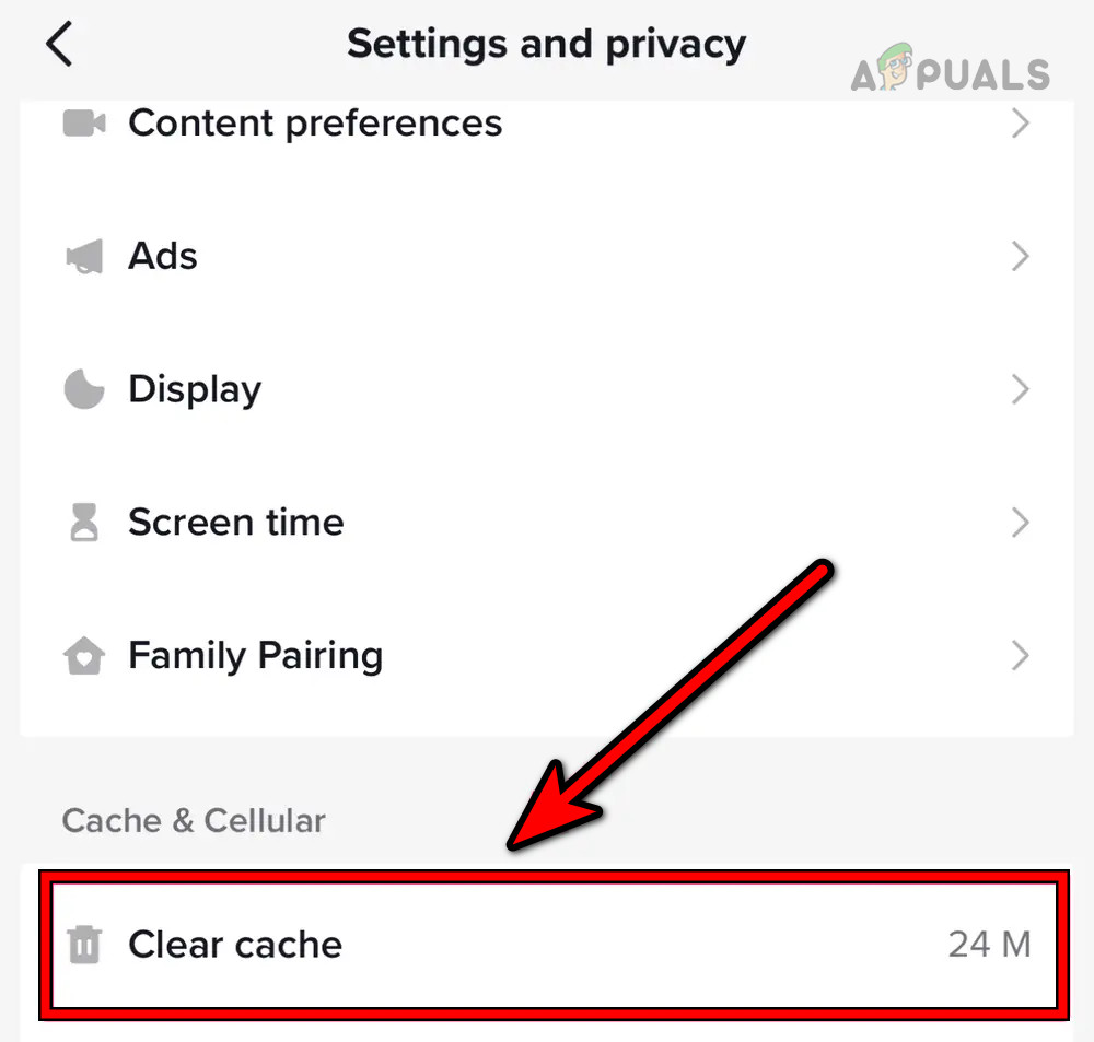 Clear Cache of the TikTok App from Within the App