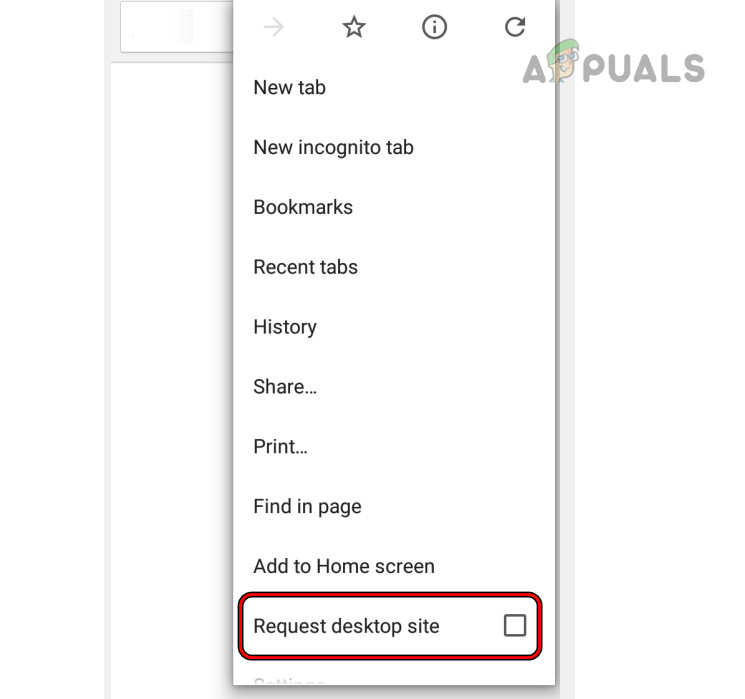 Enable Request Desktop Site on the Chrome Mobile Browser