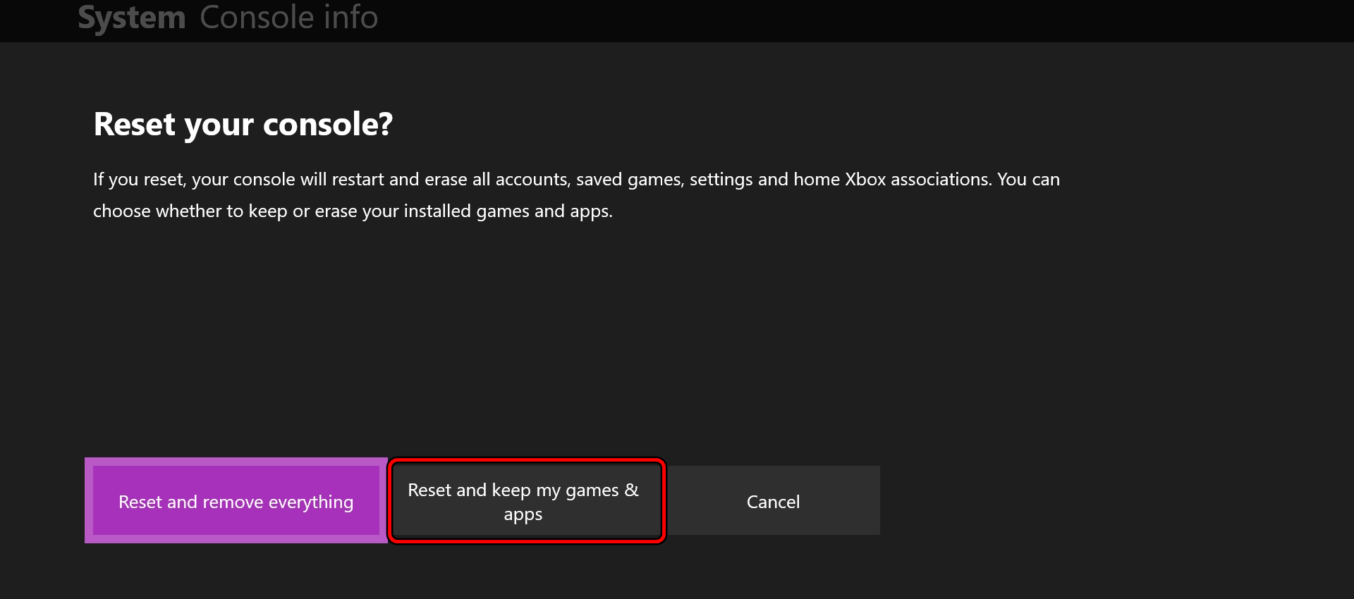 Reset and Keep My Games & Apps on the Xbox