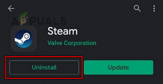Uninstall the Steam App on the Android Phone