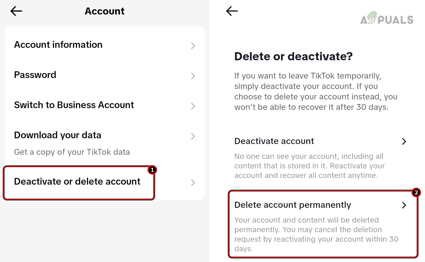 Delete a Minor Account from the TikTok App