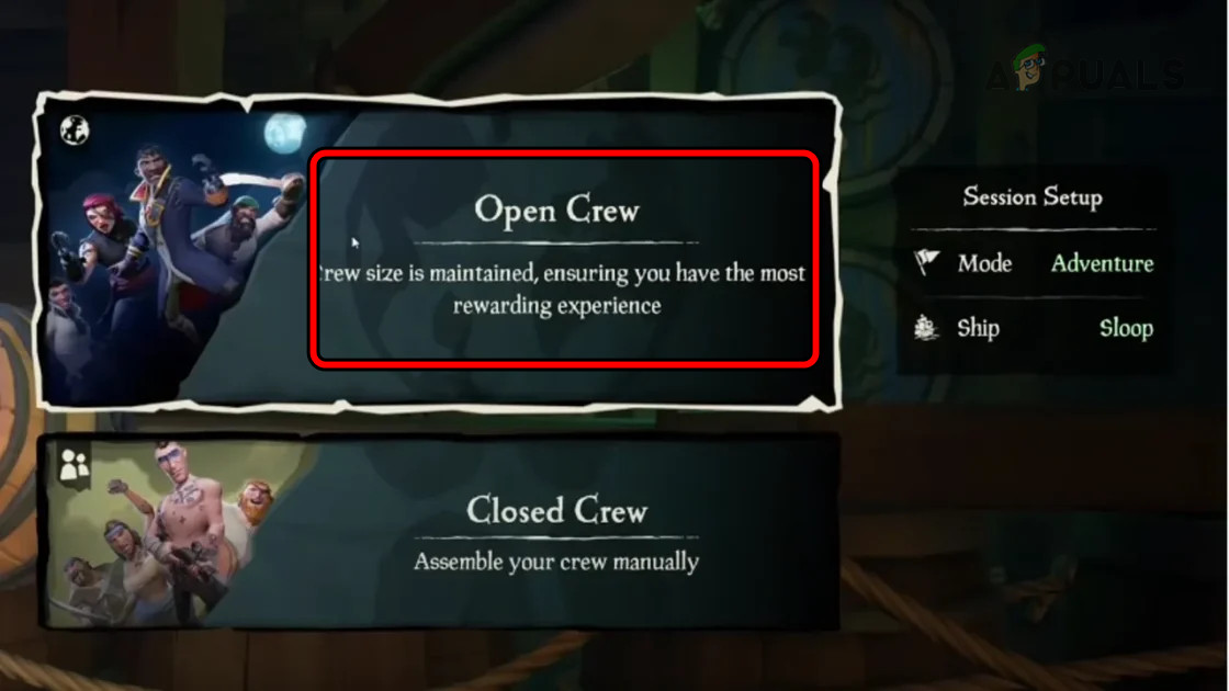 Use Open Crew in the SoT Game