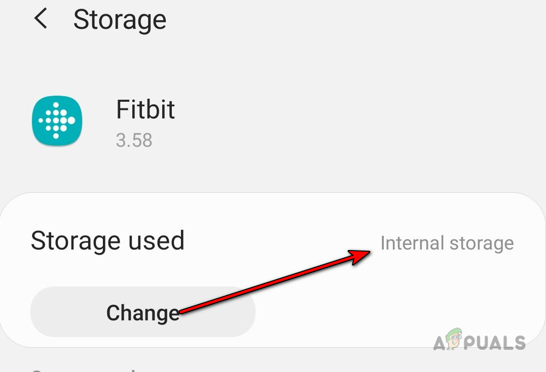 Move the Fitbit App to the Device's Internal Storage