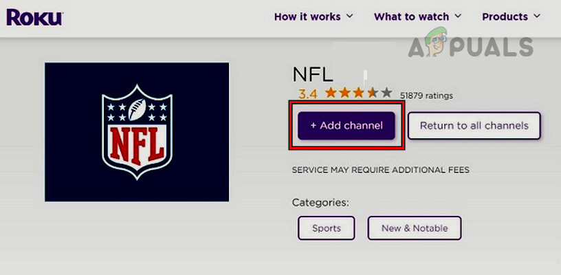 Add NFL Channel to Roku