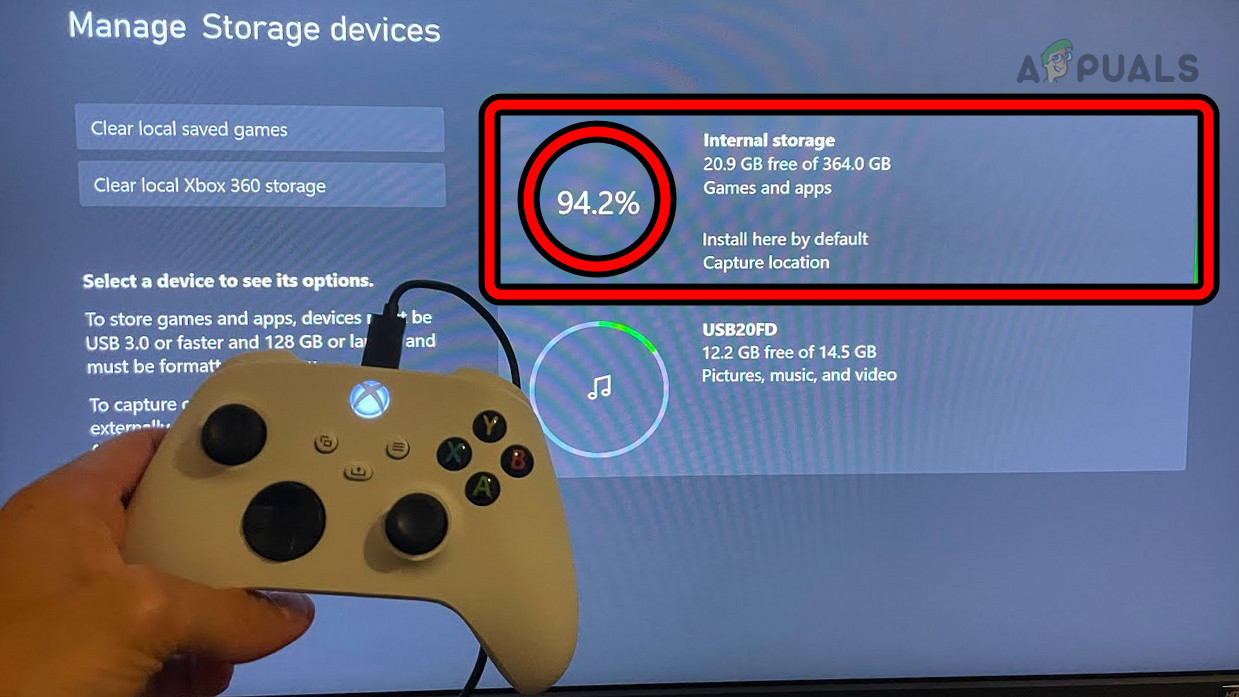 Check the Free Storage Space of the Xbox
