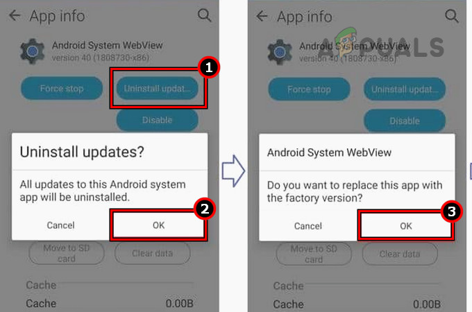 Uninstall Updates of the Android System WebView Through the Device Settings