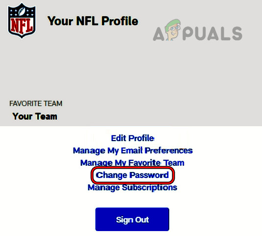 Change the NFL Password