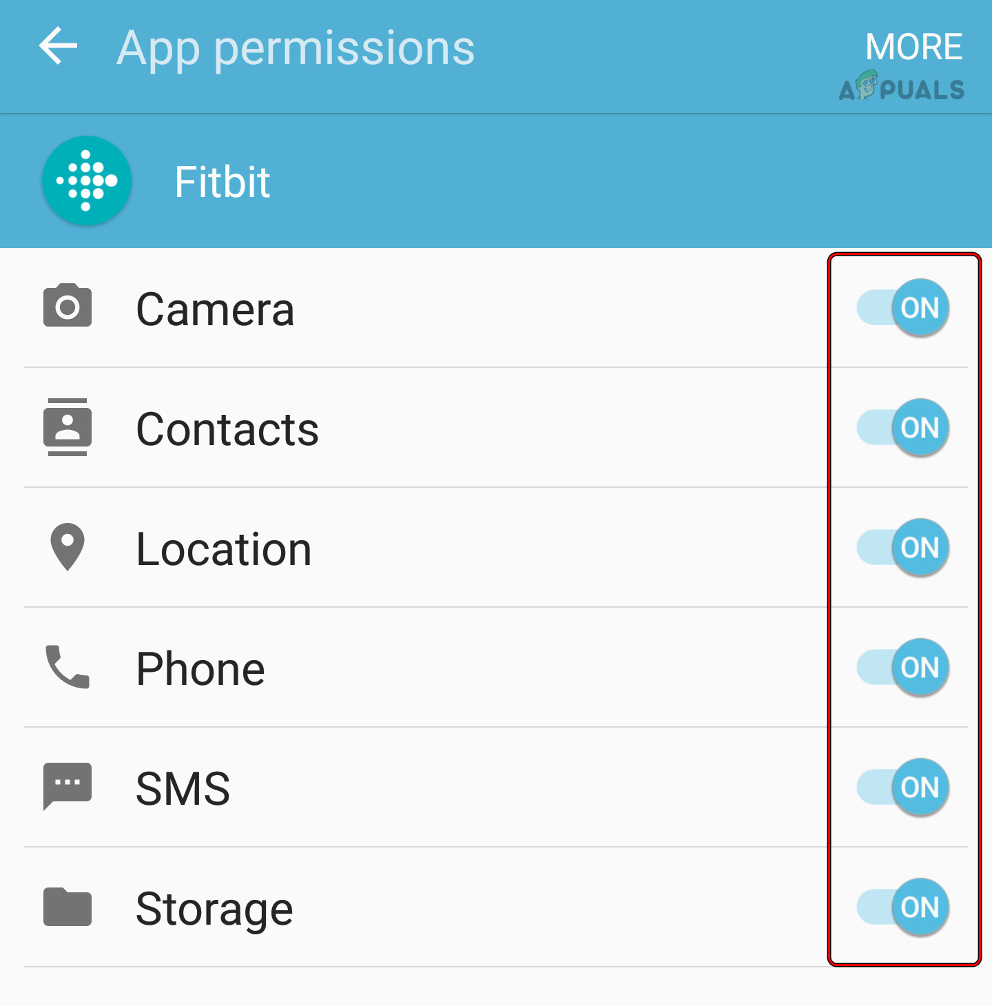 Enable All the App Permissions of the Fitbit App