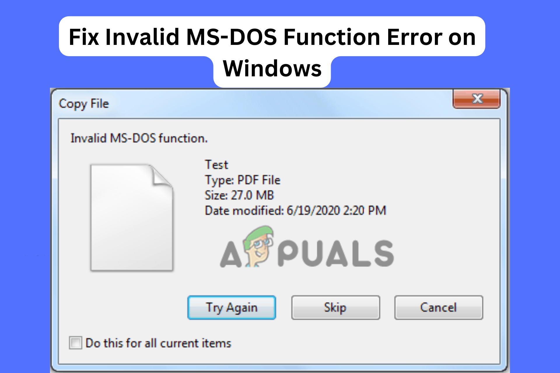 Invalid MS-DOS Function Error on Windows 11/10