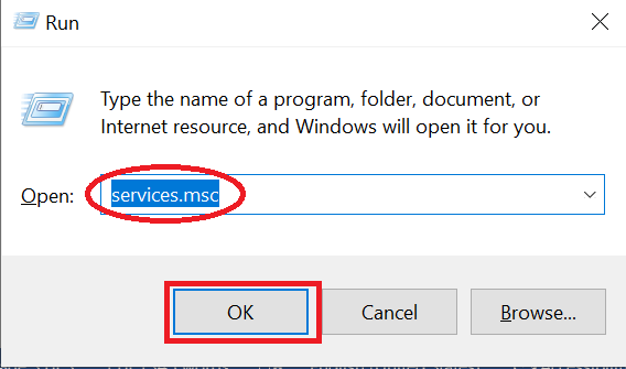 Press the Windows key R and Type in services.msc 