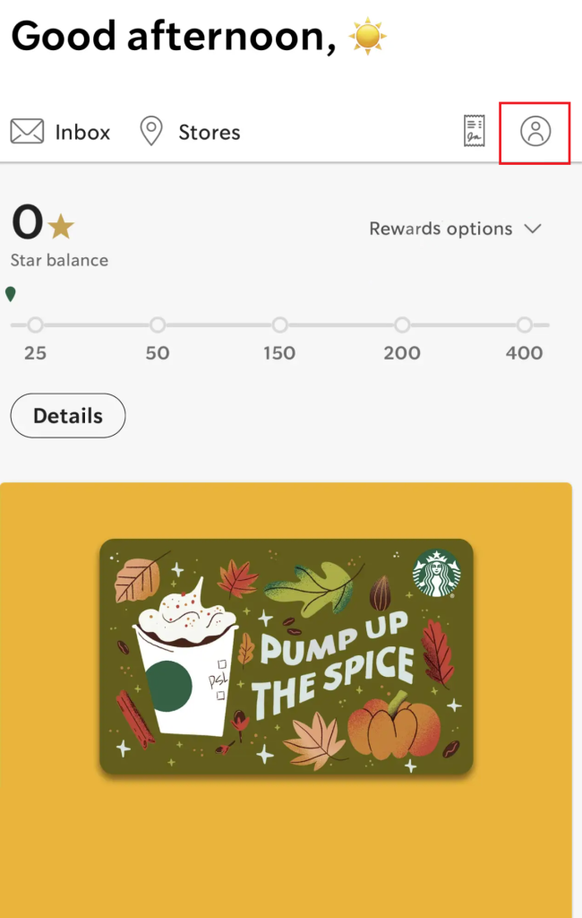 Re-login to Starbucks App