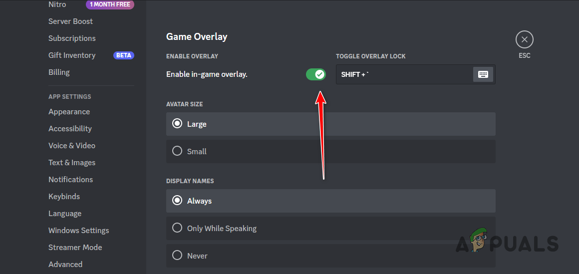 Disable Discord Overlay