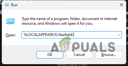 Navigating to Starfield Folder in AppData