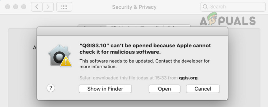 Can’t Be Opened Because Apple Cannot Check it for Malicious Software
