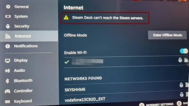 Steam Deck Can't Reach the Steam Servers