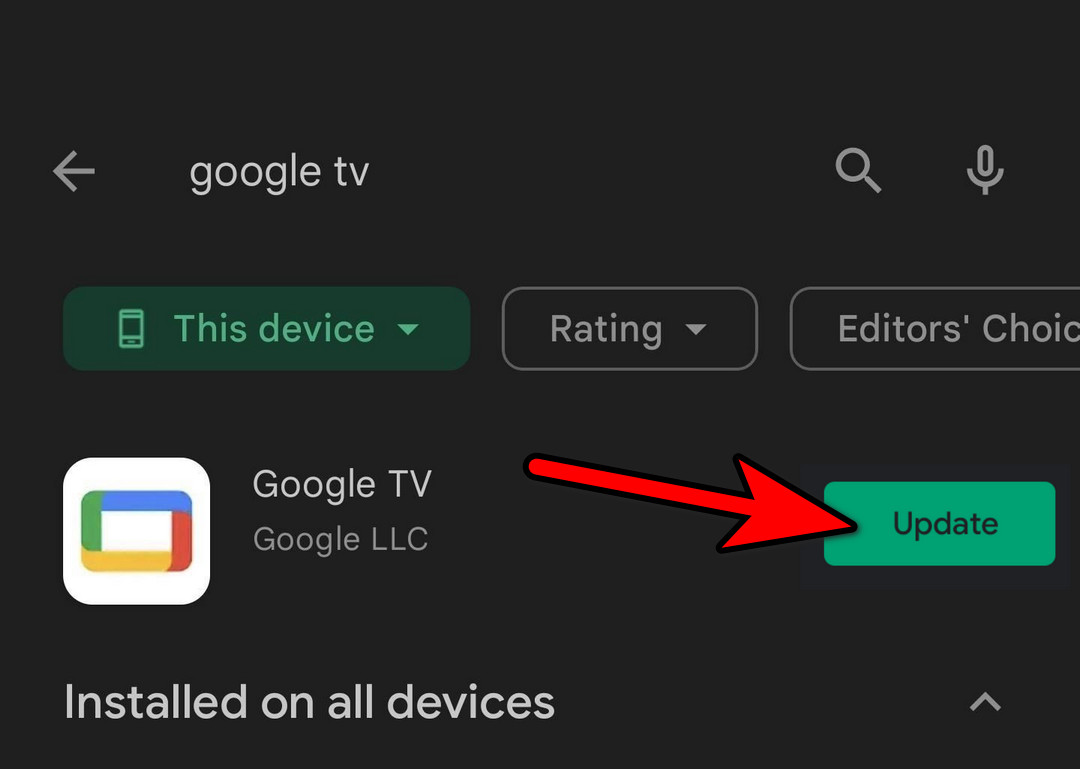Update the Google TV App