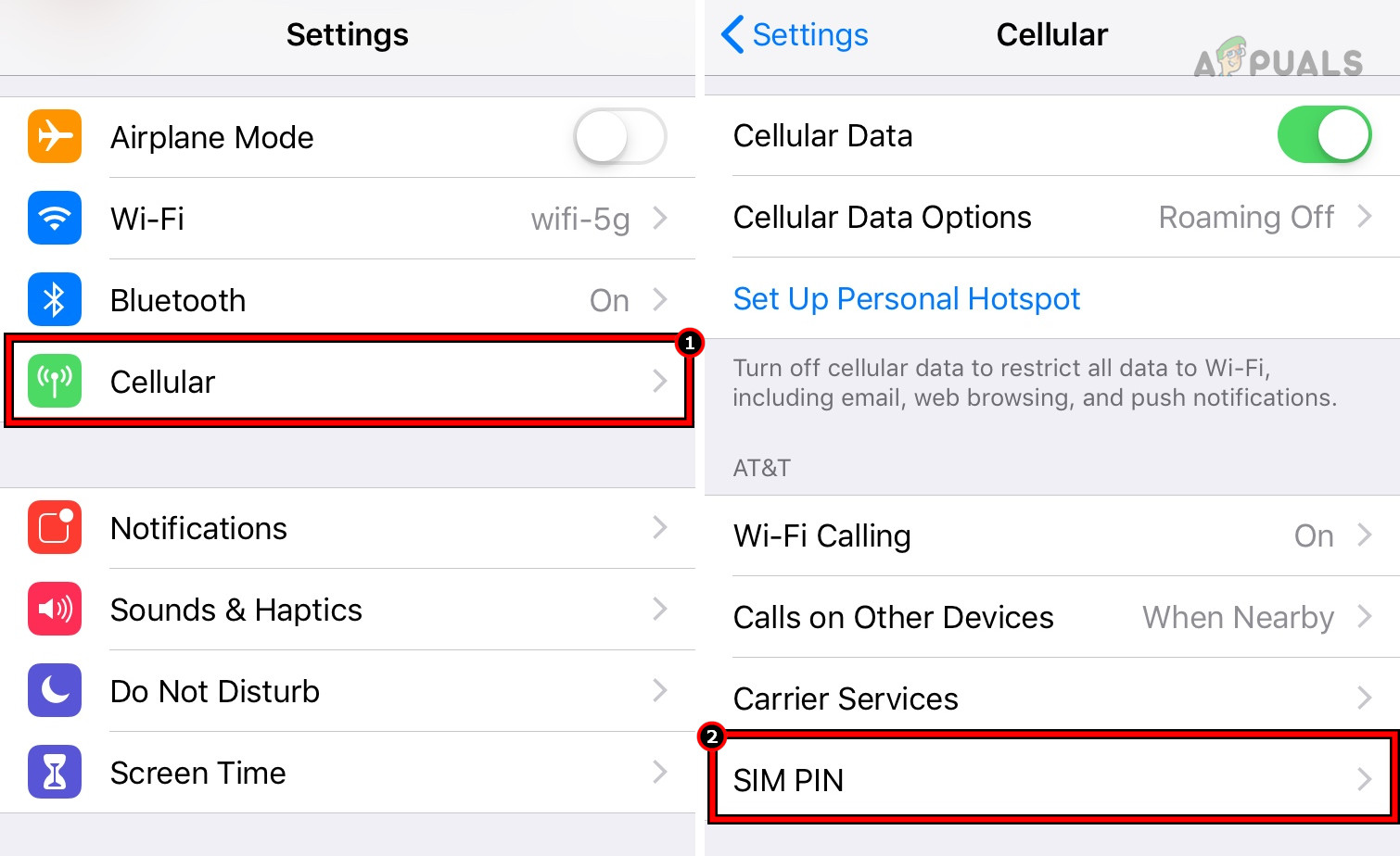 Change the SIM PIN on the iPhone