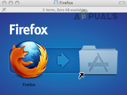 Drag and Drop Firefox to the Mac's Applications Folder