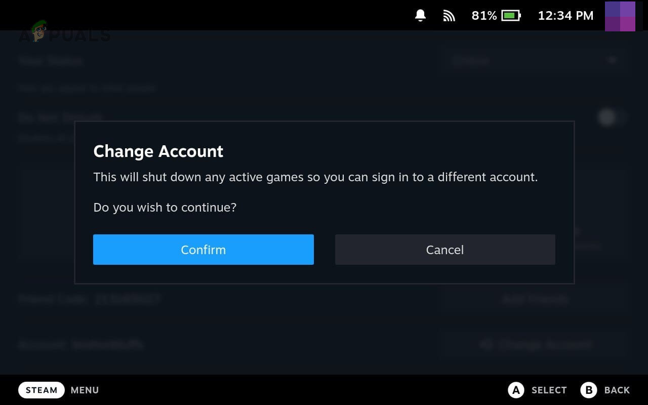 Switch to Another Account on the Steam Deck
