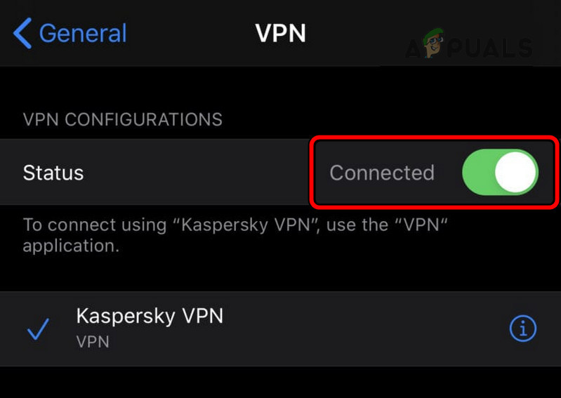 Disable VPN on the iPhone