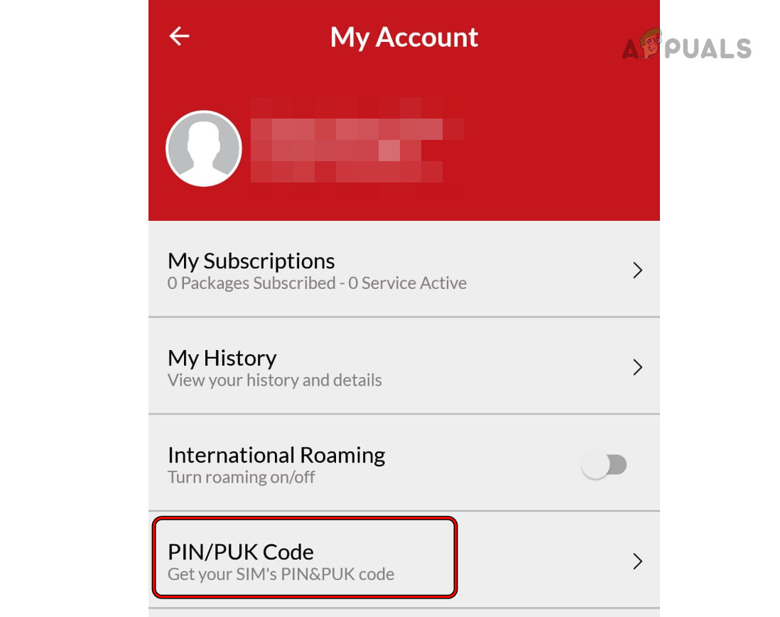 Get the PIN/PUK Codes Through the Carrier App