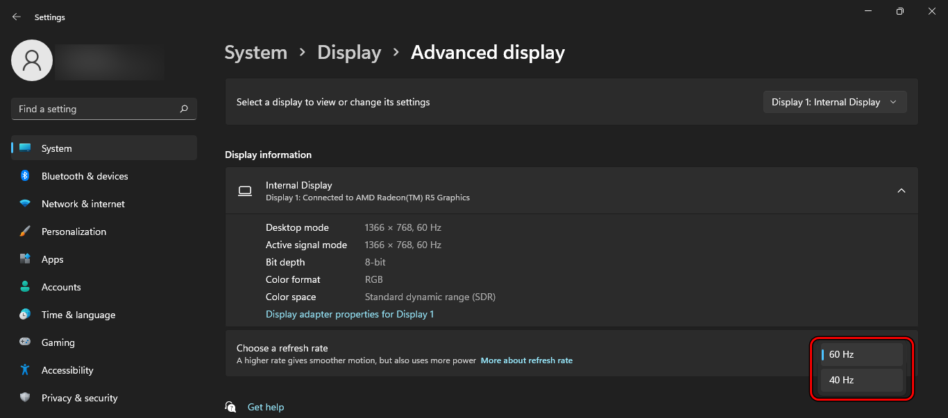 Lower the Refresh Rate of Your Display
