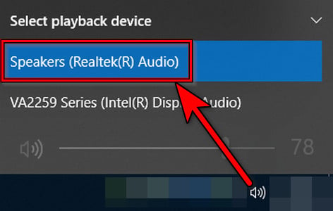 Change the Audio Output Device on Windows