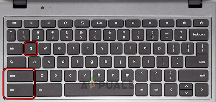 Press the Ctrl, Shift, and Q Keys on the Chromebook
