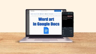 Word art in Google Docs
