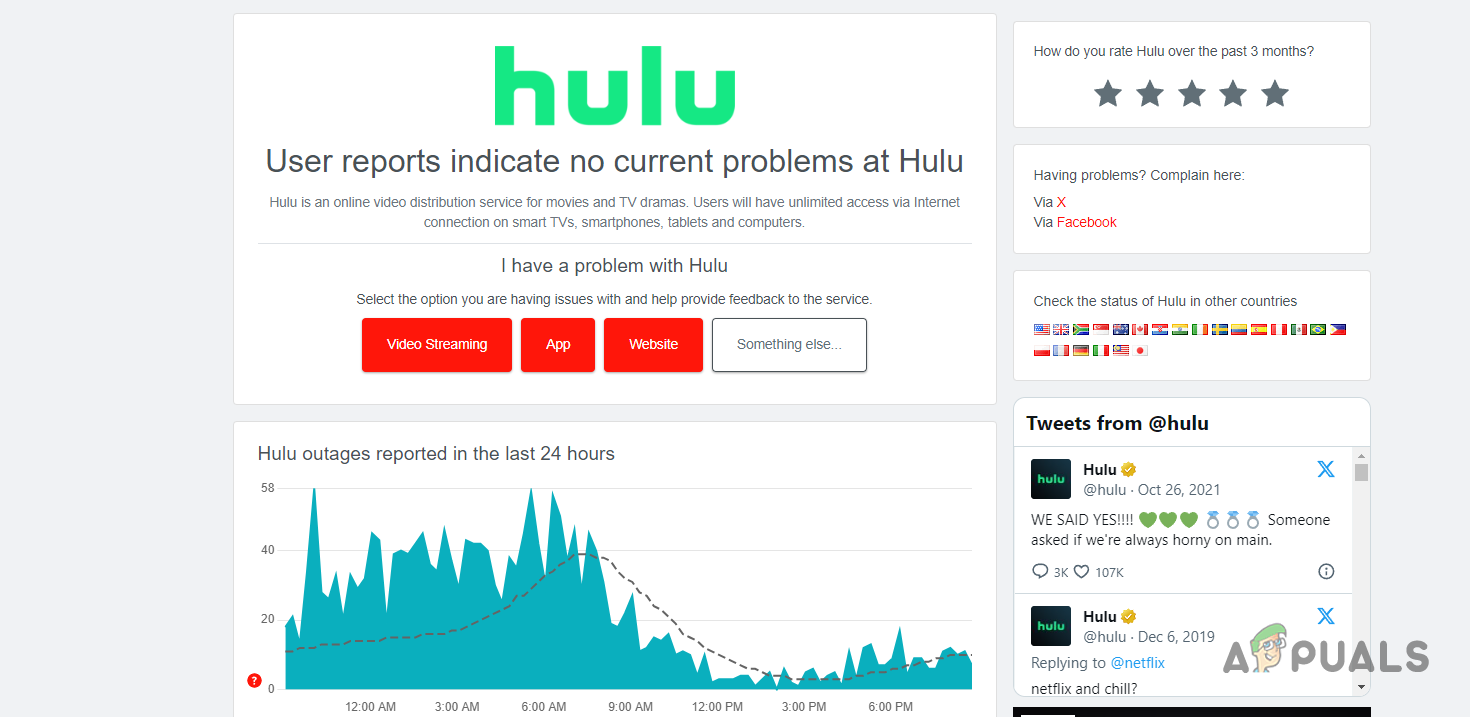 Hulu Server Status