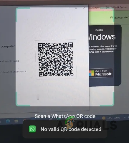 No Valid QR Code Detected Message