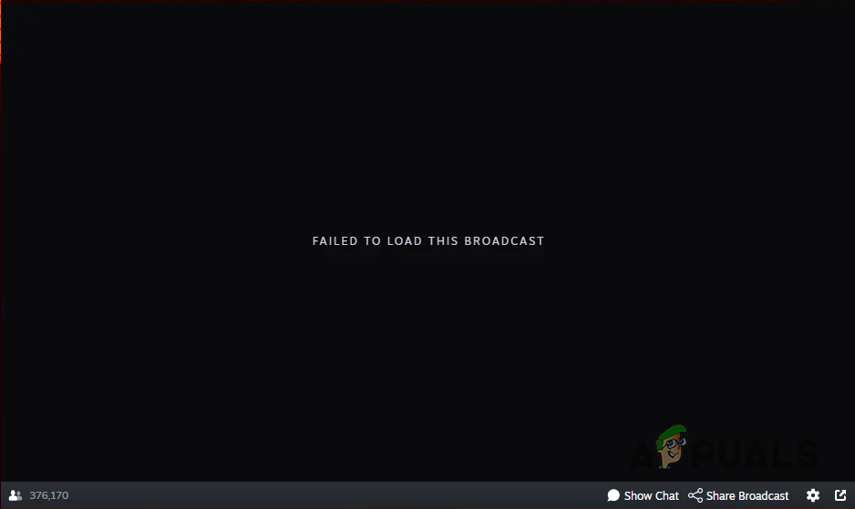Failed to Load this Broadcast Error Message