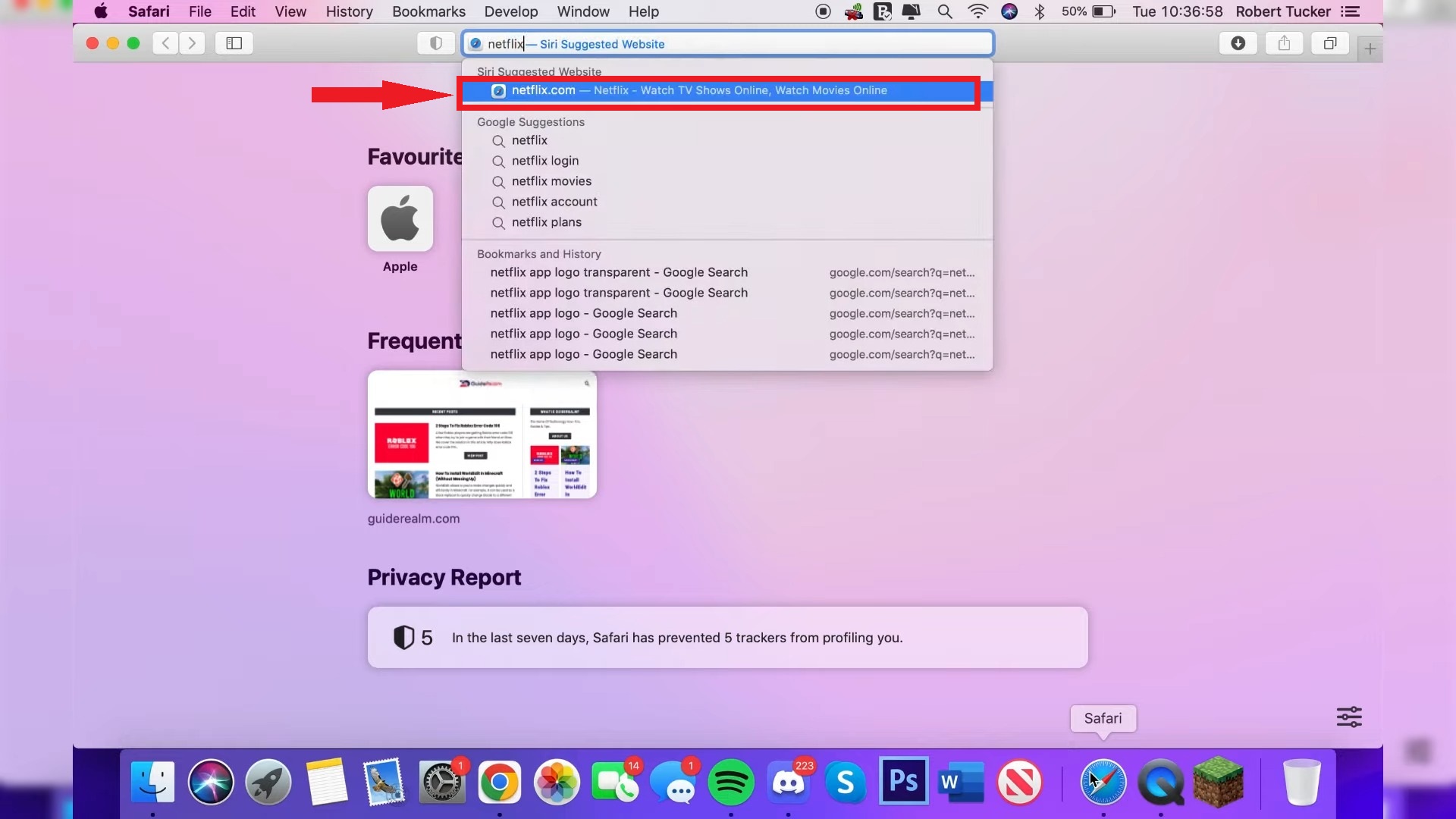 1. open Safari browser and go to netflix.com
