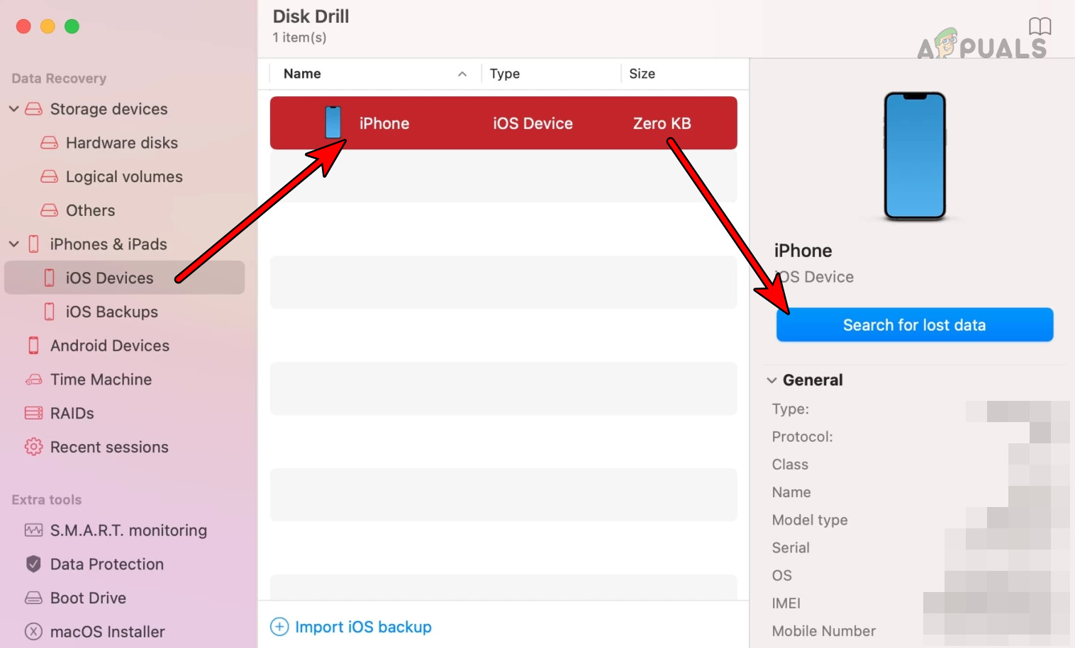 Search for Lost Data on the iPhone Through the Disk Drill