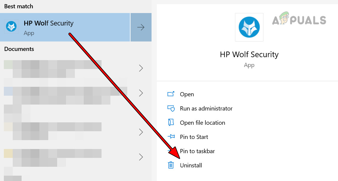 Uninstall HP Wolf Security