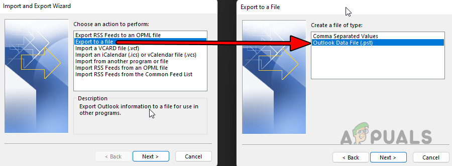 Export the OST File to a PST File