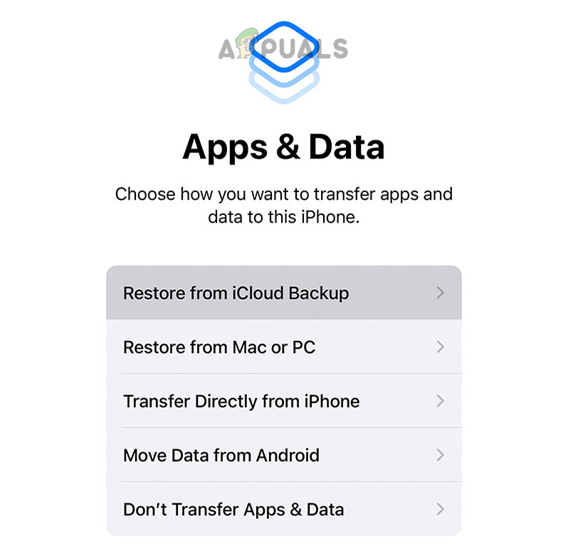 Restore the iPhone from the iCloud Backup