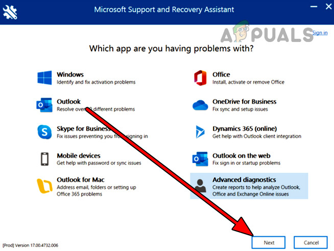 Use the Microsoft Support and Recovery Assistant to Check Outlook