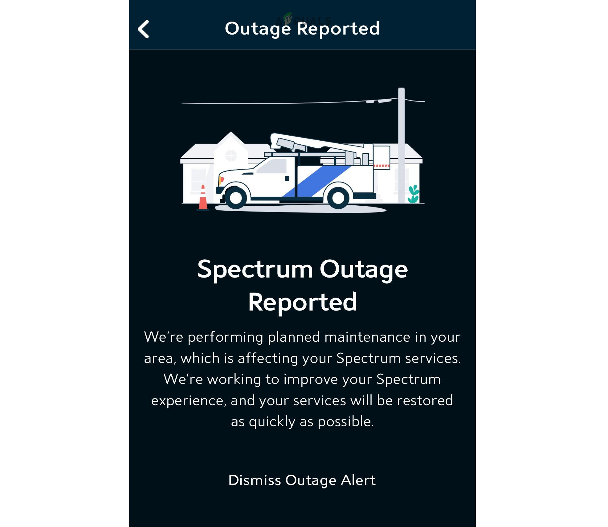 Check the Service Outage in the My Spectrum App