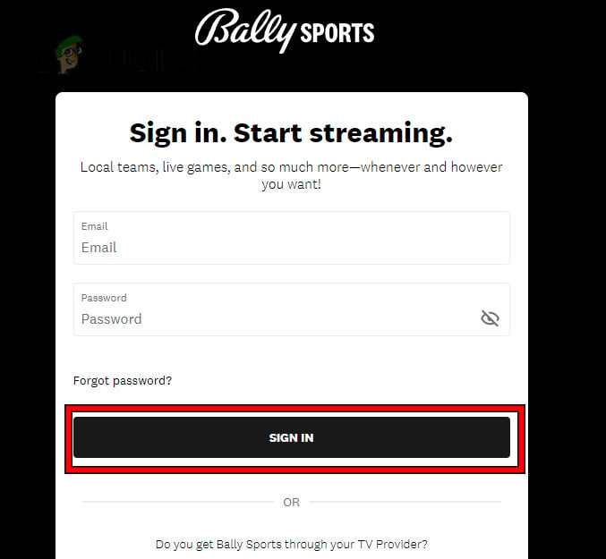 Sign in to the Bally Sports Website Using the Plus Account