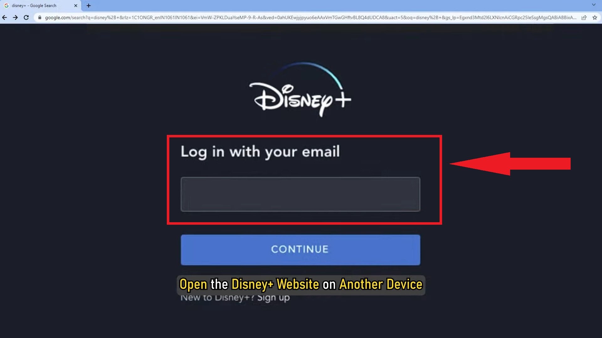 Log in to your Disney Plus account on this page