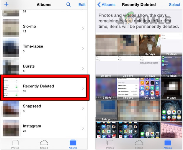 Recover the Deleted Videos from the Recently Deleted Folder in the Photos App of the iPhone