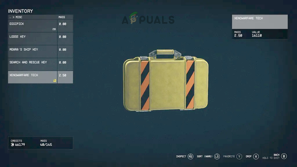 Check the Size of the Contraband Items in the Starfield
