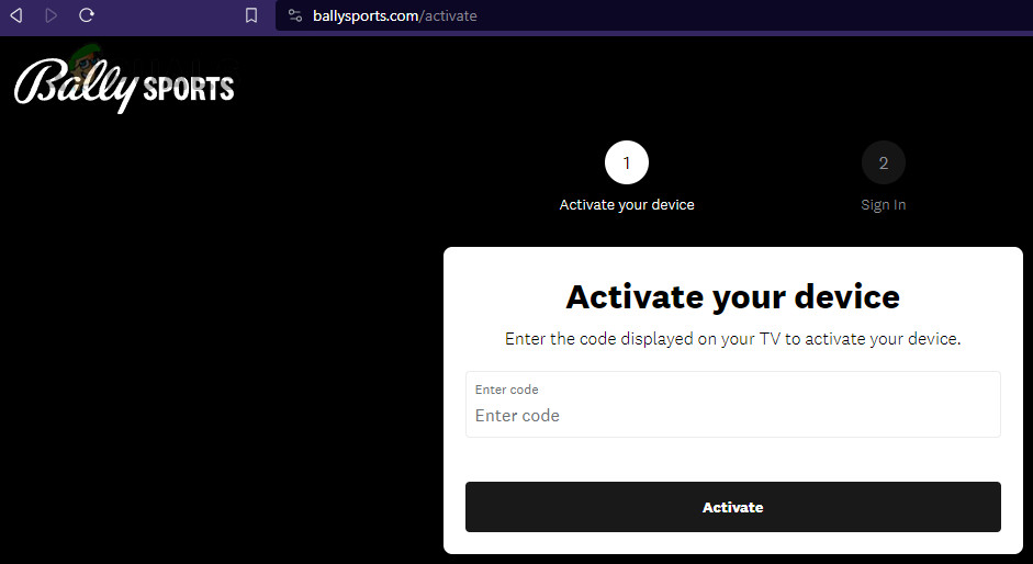 Enter the Code on the Roku Device on the Activation Page of Bally Sports