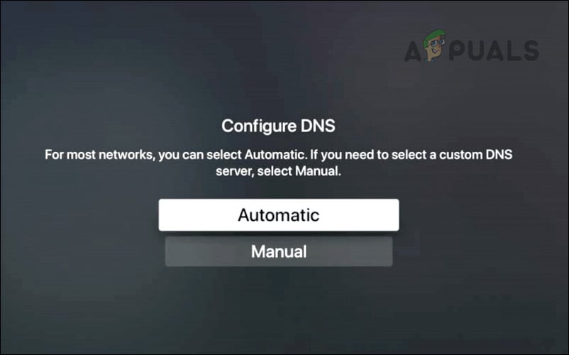 Set Manual DNS Server on the Apple TV