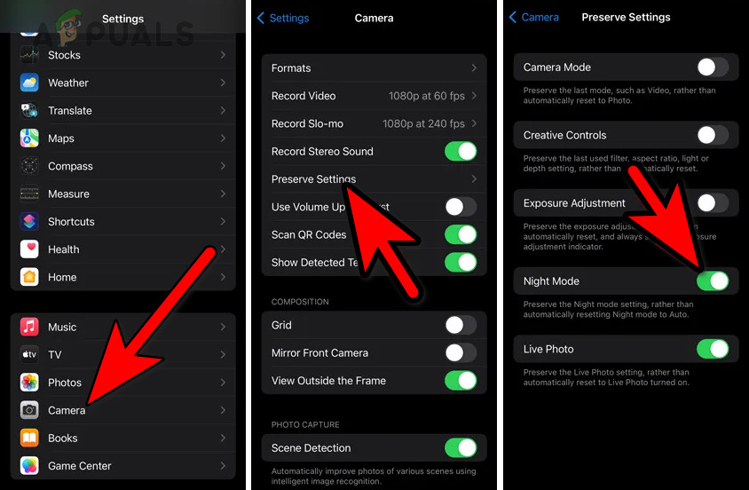 Disable the Night Mode on the iPhone