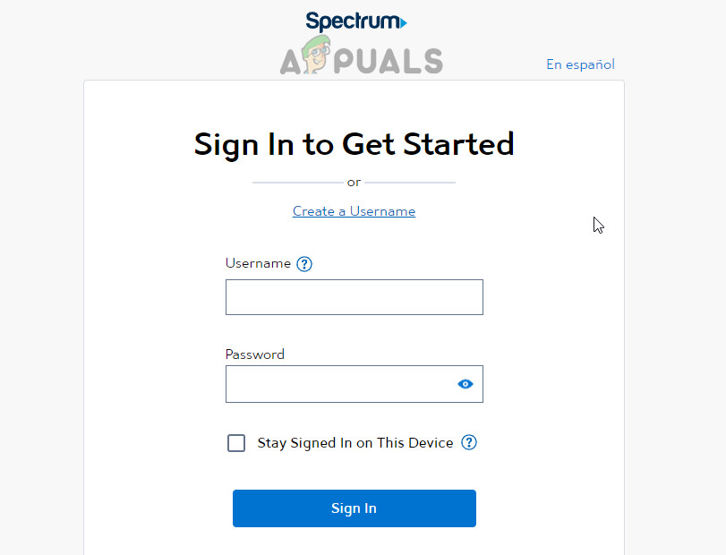 Sign into the Spectrum Website