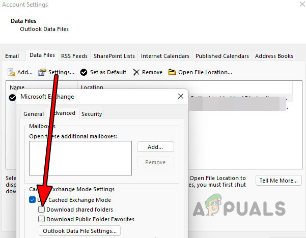 Disable Shared Folders in the OST File Settings